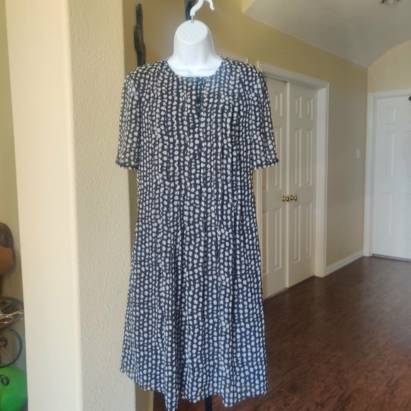 Armani Le Collezioni Pleated/Print Dress Size 4 Made In Italy - Picture 1 of 12